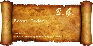 Brosz Gedeon névjegykártya